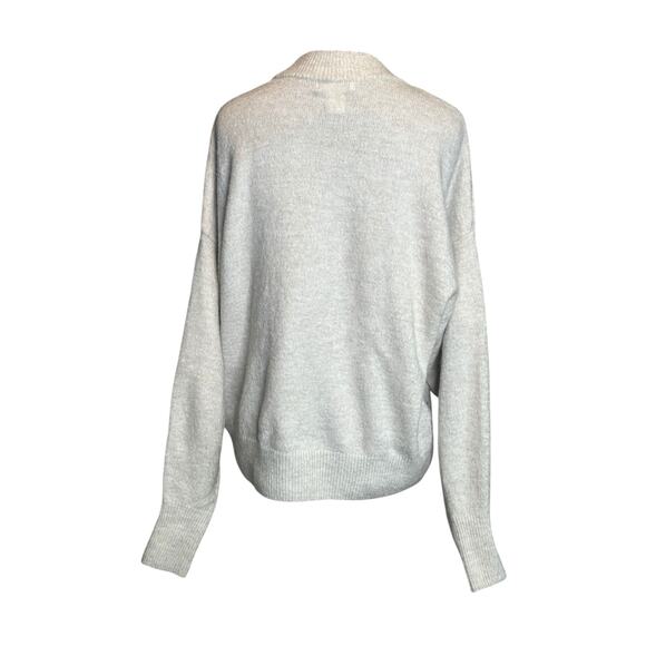 H&M cream beaded sparkle silver studs sweater size Small - Picture 14 of 15